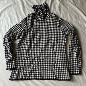 Marc Cain Houndstooth pattern lightweight turtleneck